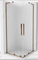 Kabiny prysznicowe - Mexen Velar L Duo kabina prysznicowa rozsuwana 80x80 cm, szron, różowe złoto - 871-080-080-02-33-60 - miniaturka - grafika 1