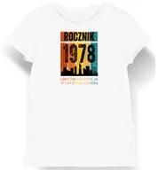 Koszulki i topy damskie - Koszulka damska biała 1978 urodziny 47 lat prezent S - miniaturka - grafika 1