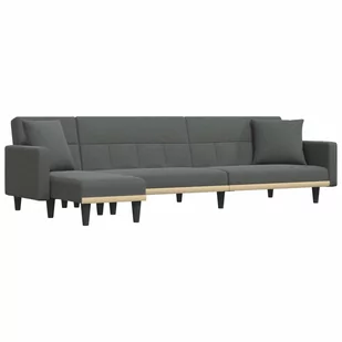 Sofa rozkładana L, ciemnoszara, 275x140x70 cm, tka - Narożniki - miniaturka - grafika 1