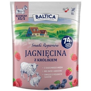 BALTICA Smaki regionów Małe rasy Jagnięcina z królikiem - sucha karma dla psa - 1kg