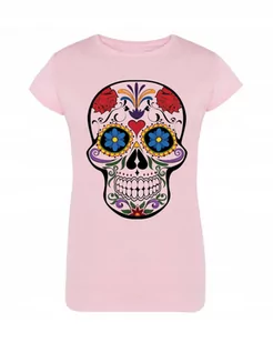 T-Shirt damski nadruk kolorowa czaszka r.L - Koszulki i topy damskie - miniaturka - grafika 1