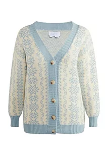 usha BLUE LABEL Damski kardigan oversize, Niebieski, wełniany biały, XL-XXL - Swetry damskie - miniaturka - grafika 1