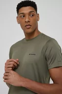 Koszulki męskie - Columbia T-shirt sportowy Zero Rules kolor zielony gładki - miniaturka - grafika 1