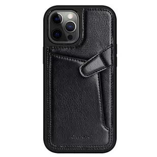 Nillkin Aoge Leather Case Apple iPhone 12 Black - Etui i futerały do telefonów - miniaturka - grafika 1