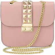 Torebki damskie - Włoska Skórzana Mała Torebka Listonoszka Elegancka Damska Vera Pelle Różowa - miniaturka - grafika 1