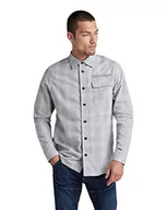 Koszule męskie - G-STAR RAW, Męska koszula z kieszonką na długopis, Mehrfarbig (poprawnie szara kratka Phill C857-c975), S - miniaturka - grafika 1