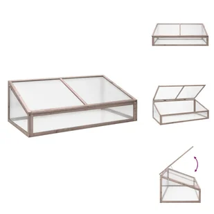 vidaXL Szklarnia szara 110x58,5x39 cm drewno jodłowe - Szklarnie - Szklarnie ogrodowe - miniaturka - grafika 1