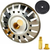 Akcesoria i części AGD - KOREK METALOWY DO ZLEWU ZLEWOZMYWAKA SITKO DUŻE KOSZYK ZATYCZNA SYFON - miniaturka - grafika 1