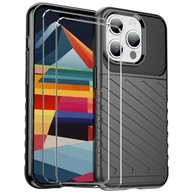 Etui i futerały do telefonów - zestaw ochronny 2 w 1 dla Apple iPhone 13 Pro składa się z 2x szklanej osłony ekranu 9H i 1x silikonowego etui w kolorze czarnym - miniaturka - grafika 1