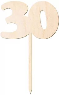 Topper drewniany na tort 30 - 12 cm - Urodziny dla dorosłych - miniaturka - grafika 1