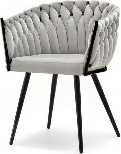 Triton Krzesło tapicerowane Lugano TRECCIA GREY VELVET SMOKE