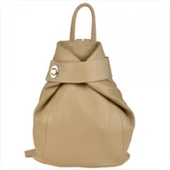 Torebki damskie - Zgrabny beżowy plecak skórzany damski VERA PELLE. - miniaturka - grafika 1