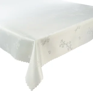 Obrus Plamoodporny Z-918 Biały Jarzębina Okrągły-śr. 150 cm - Obrusy i serwetki - miniaturka - grafika 1