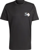 Koszulki męskie - Koszulka męska adidas Tennis APP czarna II5918-L - miniaturka - grafika 1
