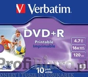 Nośniki danych - Płyty Verbatim DVD+R 4,7GB 16x - Jewel Case - 10szt. - Do nadruku - miniaturka - grafika 1