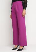 Spodnie damskie - Fioletowe Eleganckie Spodnie z Szerokimi Nogawkami Kahinuni - miniaturka - grafika 1