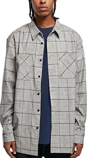 Urban Classics Męska koszula o długim kroju oversize, szara/czarna, XXL, szary/czarny, XXL - Koszule męskie - miniaturka - grafika 1
