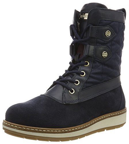 Tommy Hilfiger W1285ooli 12 cw damskie kozaki z krótką cholewką, niebieski - niebieski Midnight 403-36 EU