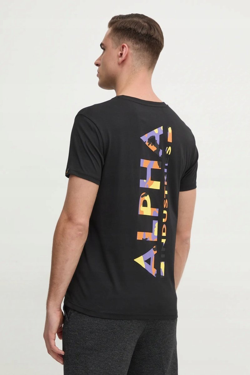 Alpha Industries T-shirt Backprint Camo Print (128507CP) black/orange XL