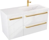Szafki łazienkowe - Szafka z Umywalką ATHOS 90 cm D P - Uchwyt Złoty - miniaturka - grafika 1