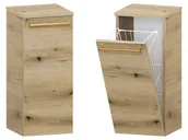 Szafki łazienkowe - Słupek Łazienkowy ATHD 30 cm K - Dąb Evoke Coast Mat - Uchwyty Złote Polerowane - miniaturka - grafika 1