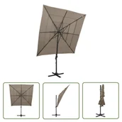 Parasole ogrodowe - The Living Store 4-poziomowy parasol na aluminiowym słupku - taupe - 250x250 cm - Parasol Ogrodowy - miniaturka - grafika 1