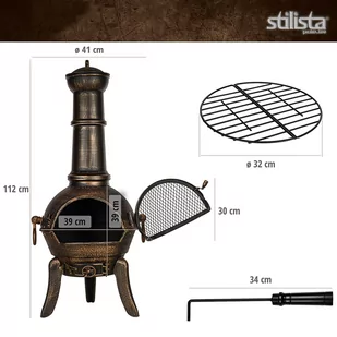 PIEC PALENISKO OGRODOWE ŻELIWNE KOMINEK GRILL - Paleniska ogrodowe - miniaturka - grafika 3