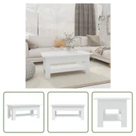 Ławy i stoliki kawowe - The Living Store stolik kawowy biały 102x55x42 cm materiał drewnopochodny - miniaturka - grafika 1