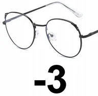 Okulary korekcyjne, oprawki, szkła - Okulary metal korekcyjne minusy kocie uszy -3 - miniaturka - grafika 1