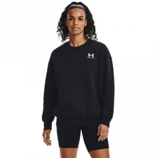 Damska bluza dresowa nierozpinana bez kaptura Under Armour UA Icon Fleece OS Crew - czarna - Bluzy damskie - miniaturka - grafika 1