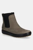 Botki damskie - Ecco sztyblety Soft 7 Tred Chelsea Gtx kolor zielony na płaskim obcasie 450463-02559 - miniaturka - grafika 1