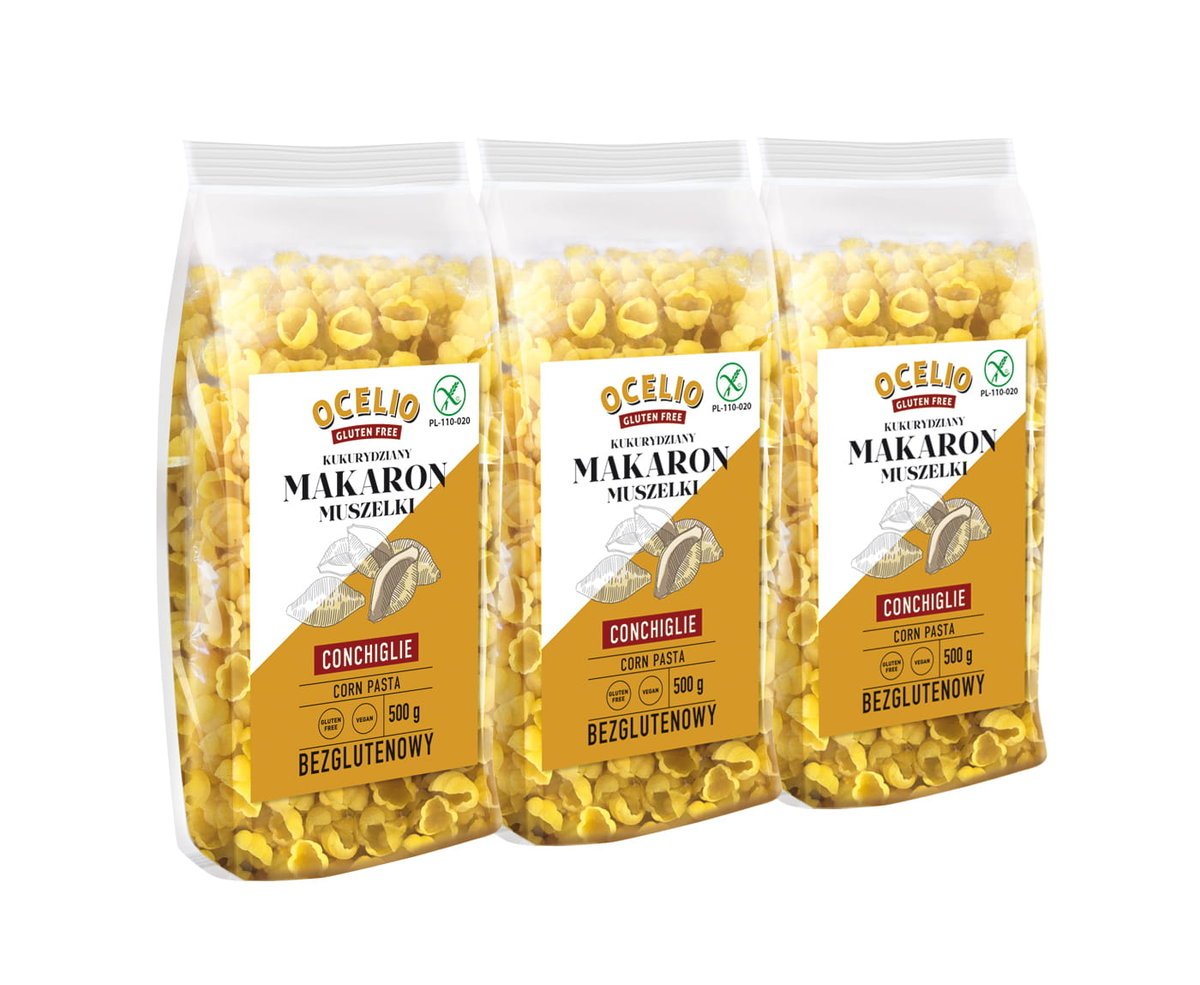 Ocelio Bezglutenowy Makaron Świderki Fusilli 500g (Zestaw 3 szt.)