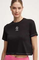 Koszulki sportowe damskie - Guess t-shirt ELA damski kolor czarny V4YI02 KCB52 - miniaturka - grafika 1