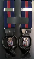 Paski - Granatowo-czerwone szelki na guziki - pasek G16 - miniaturka - grafika 1