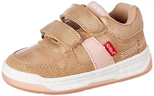 Buty dla dziewczynek - Kickers Sneakersy dla dziewczynek Kalido, Beżowy, różowy, brokatowy, 26 EU - grafika 1