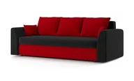 Sofy i kanapy - Kanapa rozkładana z funkcją spania, Paul, 230x90x75 cm, czarny, czerwony - miniaturka - grafika 1