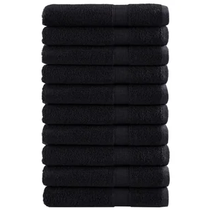 vidaXL Ręczniki premium SOLUND, 10 szt., czarne, 100x200 cm, 600 g/cm² - Ręczniki - miniaturka - grafika 1