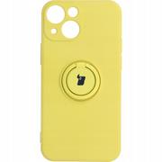Etui i futerały do telefonów - Bizon Etui Case Silicone Ring iPhone 13 Mini żółte - miniaturka - grafika 1