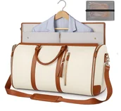 Akcesoria podróżnicze - 2w1 TORBA PODRÓŻNA BIZNESOWA ELEGENCKA SKÓRZANA POKROWIEC NA GARNITUR BUTY - miniaturka - grafika 1