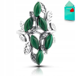 Pierścionek srebrny z malachitem biżuteria malachit srebro 925 rozmiar 20 - Pierścionki Pierścionek srebrny z malachitem biżuteria malachit srebro 925 rozmiar 20 - Pierścionki - miniaturka - grafika 1