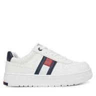 Buty dla chłopców - Sneakersy Tommy Hilfiger Flag Low Cut Velcro Sneaker T3X9-33859-1355 M Biały - miniaturka - grafika 1