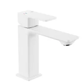 Baterie umywalkowe - KFA Bateria umywalkowa biała 16.3 cm z korkiem klik-klak Dust Armatura - miniaturka - grafika 1