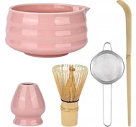 Herbata - Zestaw Do Matchy 5 Elementów Ceramika Bambus Sitko Chasen - miniaturka - grafika 1