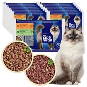 Mokra karma dla kotów - Zestaw saszetek mokrej karmy dla kotów sterylizowanych z indykiem i cielęciną OptiVital 60x85 g - miniaturka - grafika 1