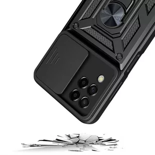Pancerne etui z osłoną aparatu Alogy Camshield Stand Ring do Samsung Galaxy M53 5G czarne - Etui i futerały do telefonów - miniaturka - grafika 3