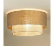 Lampy sufitowe - Duolla - Lampa sufitowa YUTE BOHO 3xE27/15W/230V śr. 60 cm brązowa/kremowa - miniaturka - grafika 1