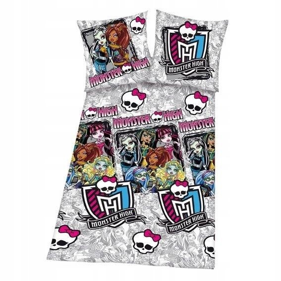 pościel dziecięca bawełniana 160x200 Monster High Lalki Dwustronna