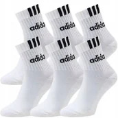 Skarpetki męskie - ADIDAS Skarpety MĘSKIE Długie Bawełna 34-36 6 PAR białe - miniaturka - grafika 1