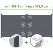 Bramy garażowe - CASANOOV BRAMA skrzydłowa regulowana szerokość 3,5m ARLBERG H.160cm szare aluminium - miniaturka - grafika 1