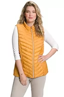 Kamizelki damskie - Ulla Popken Damska kamizelka pikowana Hyprar, stójka, bez rękawów, żółty, 58 duże rozmiary - miniaturka - grafika 1